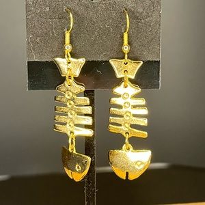 Gold-tone Fish Earrings